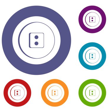 Elbise yuvarlak düğmesini Icons set