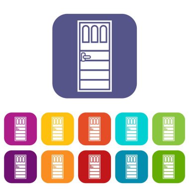 Üç bardak simgeleri ile ahşap kapı ayarla