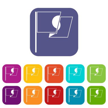 Japonya Icons set bayrağı