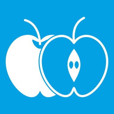 Tüm elmayı ve yarım simgesi beyaz