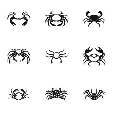 Yengeç Icons set, basit tarzı