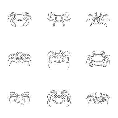 Icons set, anahat tarzı Yengeç