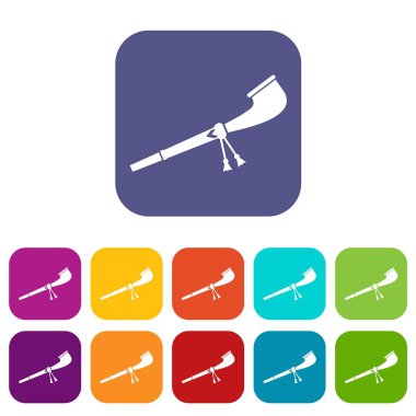 Retro yasaktır boru Icons set