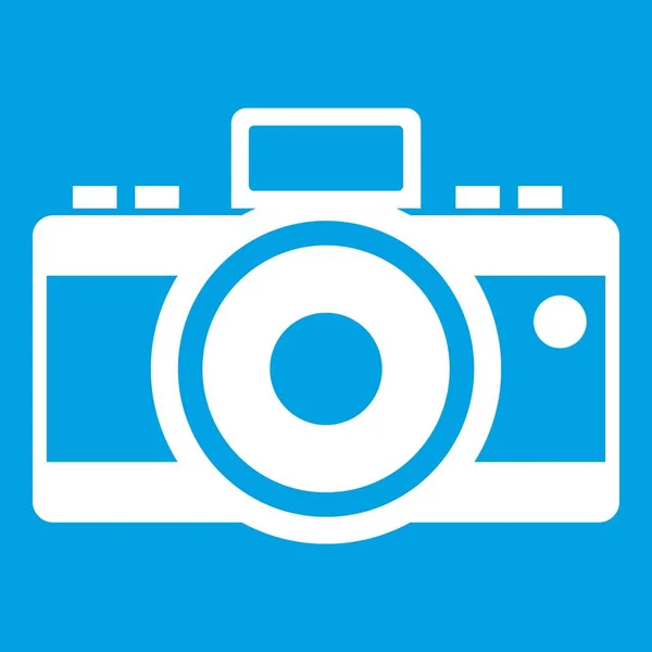 Icono de cámara fotográfica blanco — Vector de stock