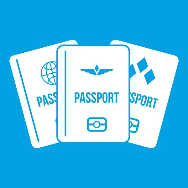 Passaportes ícone branco — Vetor de Stock