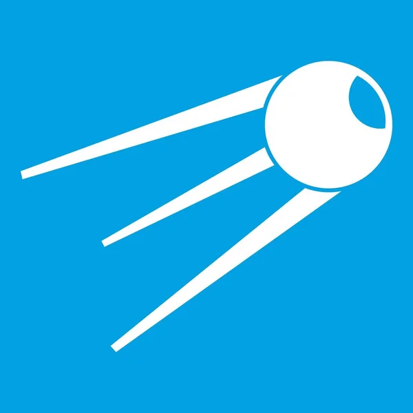 Sputnik icon white — Stock Vector
