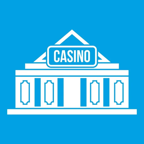 Icono del edificio del casino blanco — Vector de stock