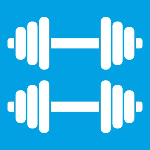 Two dumbbells icon white — Stock Vector