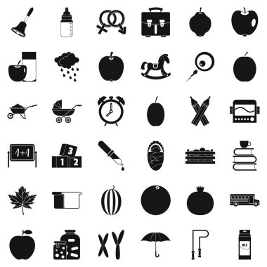 Okul öncesi Icons set, basit tarzı