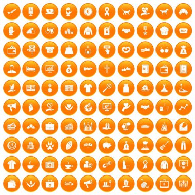 Turuncu 100 sadaka Icons set