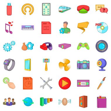 Farklı uygulama Icons set, karikatür tarzı