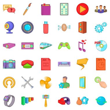 Oyun uygulama Icons set, karikatür tarzı