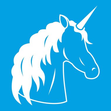 Tek boynuzlu at simgesi beyaz