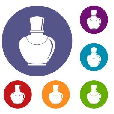 Cam şişe parfüm Icons set