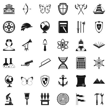 Antik şey Icons set, basit tarzı