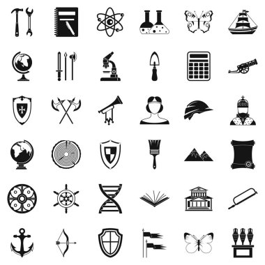 Müze Icons set, basit tarzı