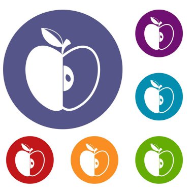 Dilimlenmiş elma Icons set