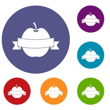 Apple ile şerit Icons set