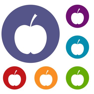 Damalı elma Icons set