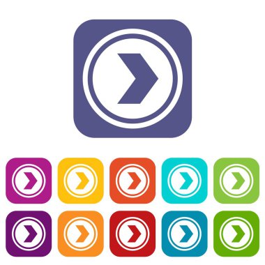 Ok sağa daire Icons set