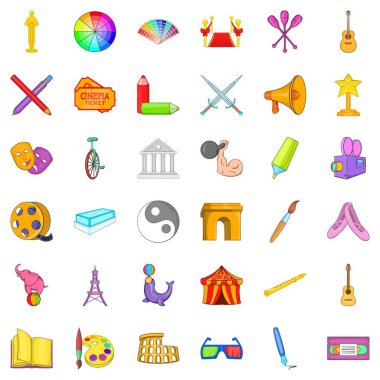 Sanat Icons set, karikatür tarzı