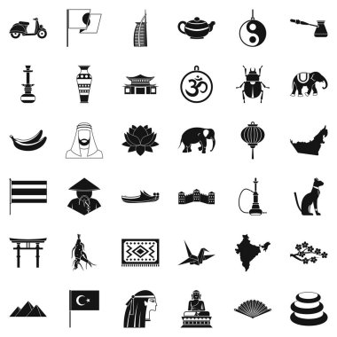 Asya Icons set, basit tarzı