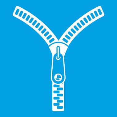 Kilit simgesi beyaz ile fermuar