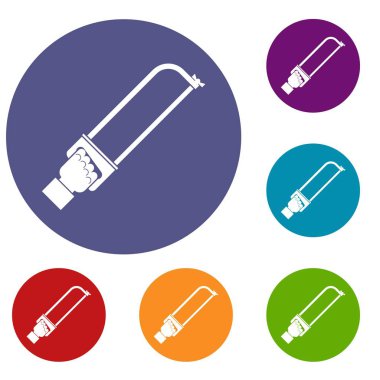 Spatula aracı Icons set tutan el