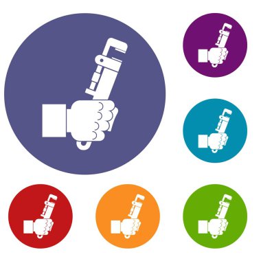 Adam el Icons set demir testeresi