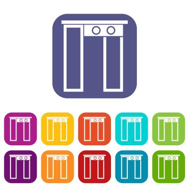 Havaalanı Icons set kapıda güvenlik