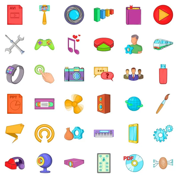 Anwendung für Gadget-Icons Set, Cartoon-Stil — Stockvektor