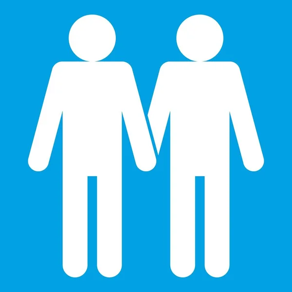 Deux hommes gay icône blanc — Image vectorielle