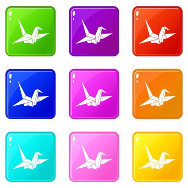 Kuş origami 9 ayarla