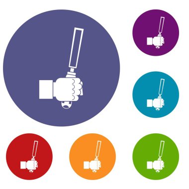 Adam aracında hend Icons set kalem ucu