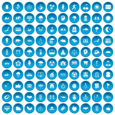 100 uyum simgeleri mavi ayarla