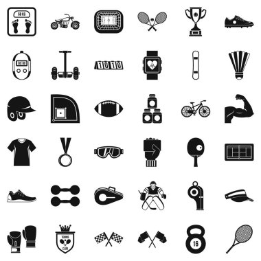 Atlet Icons set, basit tarzı
