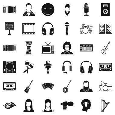 Müzik Icons set, basit tarzı