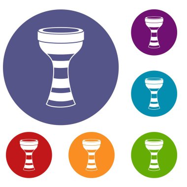 Afrika davul Icons set