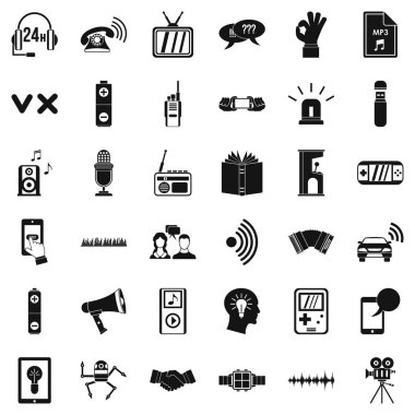 Ses Icons set, basit tarzı