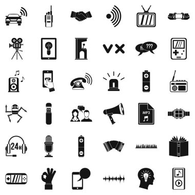 Ses cihazı Icons set, basit tarzı