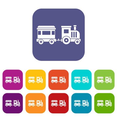Oyuncak tren Icons set
