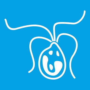 Bakteriyel hücre simgesi beyaz