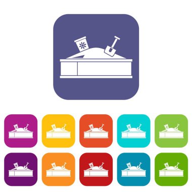 Kum kova ve kürek Icons set ile