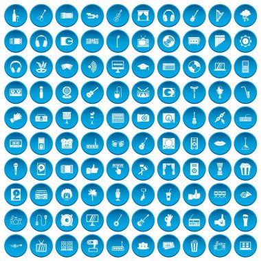 100 karaoke simgeleri mavi ayarla