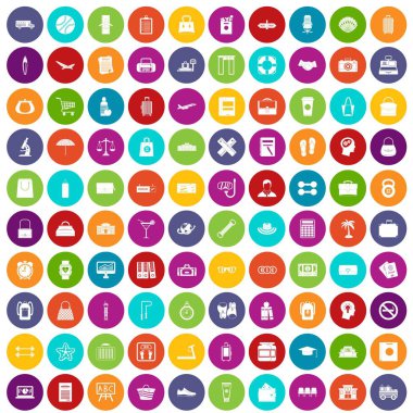 100 çanta simgeler renk ayarla