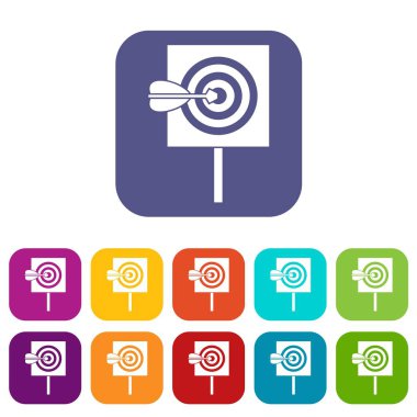 Ok hedef Icons set ortasına