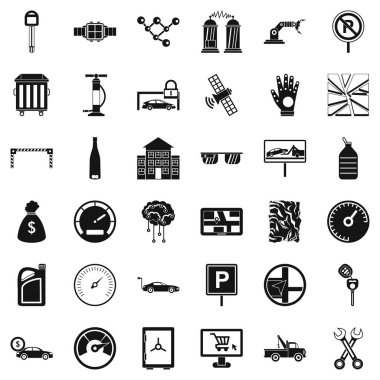 Auto repair icons set, simple style clipart