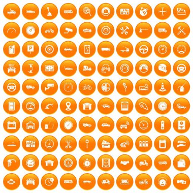 Turuncu 100 garaj Icons set