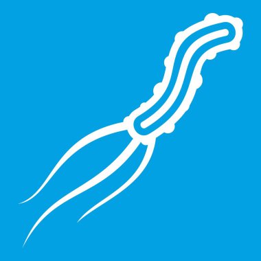 Tehlikeli virüs simgesi beyaz mavi renkli vektör illüstrasyon izole