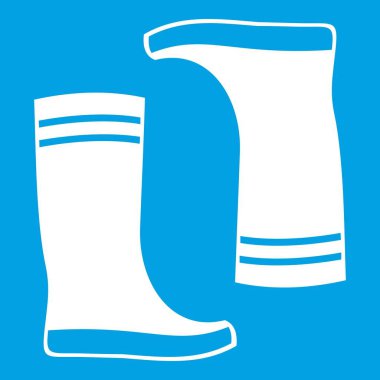 Lastik çizmeler beyaz simge